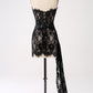 Classy Lace Strapless Corset Short Cocktail Dress with Lace-up Back Off Shoulder Sexy