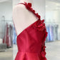 A-Line Homecoming Dresses Backless Dress Holiday Short / Mini Sleeveless One Shoulder Satin