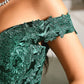 A-Line Elegant High Split Prom Formal Evening Dress Off Shoulder Short Sleeve Sweep / Brush Train Lace with Slit