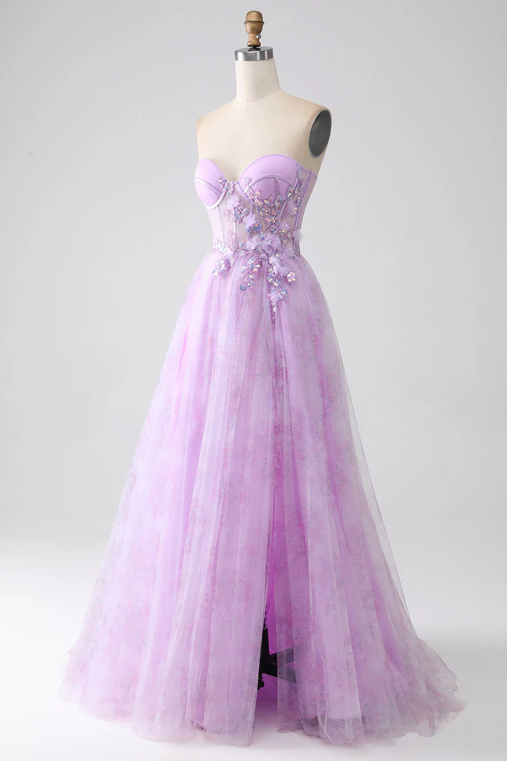 Strapless Corset Prom Dress with Beading Off Shoulder Long