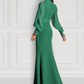 Mermaid / Trumpet Evening Gown Elegant Dress Formal Sweep / Brush Train Long Sleeve V Neck Chiffon