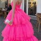 A-Line/Princess Strapless Sweetheart Sleeveless Floor-Length Long Prom Dresses With Split