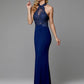 Sheath / Column Evening Gown Cut Out Dress Wedding Guest Floor Length Sleeveless Halter Neck Spandex Crisscross Back