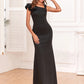 Mermaid / Trumpet Evening Gown Elegant Dress Evening Party Prom Floor Length Sleeveless Square Neck Fall Wedding Reception Polyester