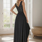 Sexy High-Low Maxi Chiffon Evening Dresses with Sequin Sexy Sparkly