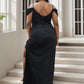 Plus Size V-Neck Cold Shoulder Floor-Length Evening Dress Sparkly
