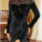 A-Line Evening Gown Black Dress Elegant Dress Formal Fall Sweep / Brush Train Long Sleeve Jewel Neck Velvet with Sequin