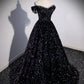 A-Line Little Black Prom Dress Wedding Guest Ankle Length Sleeveless V Wire Spandex with Sash