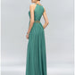 A-Line Wedding Guest Dresses Maxi Dress Party Wear Wedding Party Floor Length Sleeveless Halter Neck Chiffon with Ruched