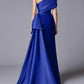 Sheath One Shoulder Mother Of The Bride Dresses Floor Length With Slit Evening Dress