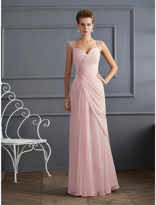 Mermaid / Trumpet Evening Gown Sparkle & Shine Dress Formal Prom Floor Length Sleeveless Spaghetti Strap Chiffon with Rhinestone