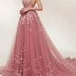Ball Gown Evening Gown Luxurious Dress Engagement Court Train Sleeveless V Neck Tulle