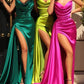 Sheath/Column Spaghetti Straps Floor-Length Prom Dresses Pure Color