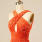 Homecoming Dress Halter Backless Sequins Sexy Short Sparkly 