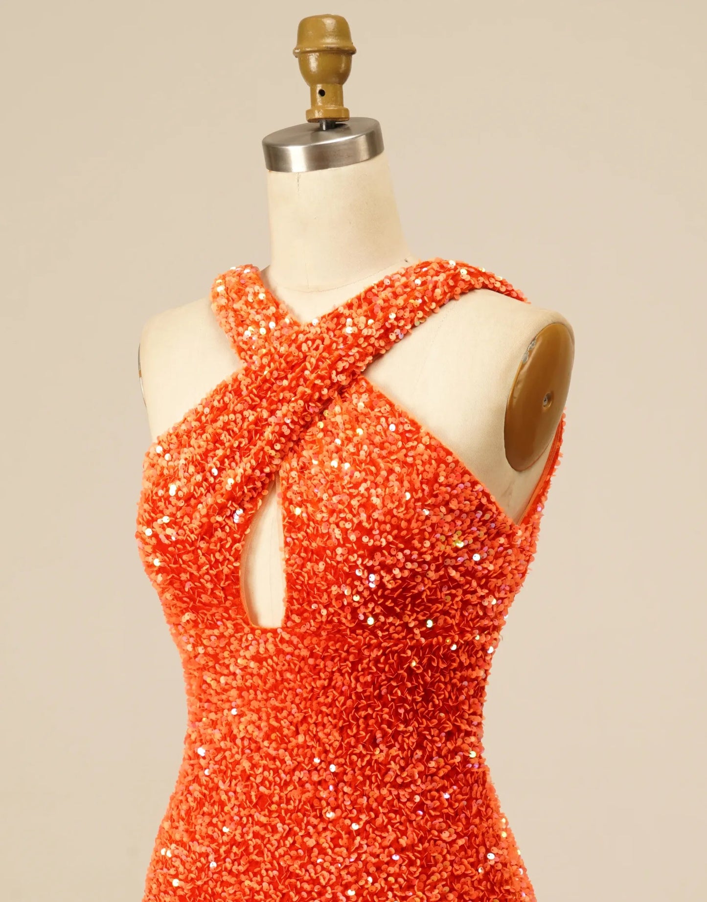 Homecoming Dress Halter Backless Sequins Sexy Short Sparkly 