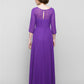 A-Line Mother of the Bride Dress Elegant Scoop Neck Ankle Length Chiffon 3/4 Length Sleeve