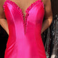 Red Mermaid Backless Prom Dresses Long Evening Dresses With Slit