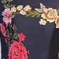 A-Line Floral Dress Wedding Guest Floor Length Sleeveless Off Shoulder Satin with Embroidery