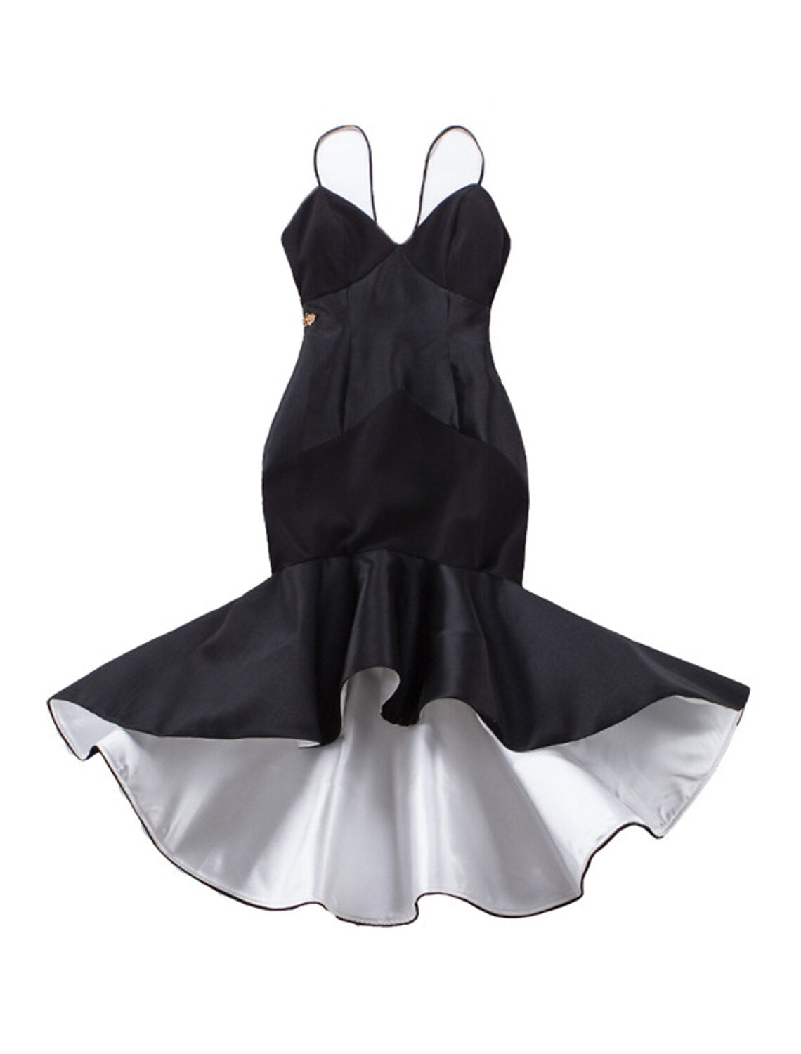 Mermaid / Trumpet Evening Gown Vintage Dress Party Wear Tea Length Sleeveless Spaghetti Strap Wednesday Addams Family Satin