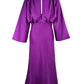 A-Line Wedding Guest Dresses Elegant Dress Holiday Ankle Length Long Sleeve V Neck Polyester