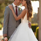 Classic Ball Gown Wedding Dress With Tulle Cascading Ruffles V-neck Sexy