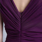 Sheath / Column Mother of the Bride Dress Elegant V Neck Floor Length Chiffon Sleeveless No with Criss Cross