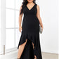 Mermaid / Trumpet Evening Gown Sexy Dress Formal Wedding Guest Asymmetrical Sleeveless V Neck Nylon V Back with Ruffles