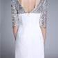 Sheath / Column Mother of the Bride Dress Sparkle & Shine Jewel Neck Short / Mini Chiffon Half Sleeve