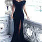 Sheath / Column Elegant Prom Formal Evening Dress Off Shoulder Sleeveless Court Train Spandex