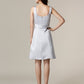 A-Line Bridesmaid Dress Square Neck Sleeveless Knee Length Satin with Sash / Ribbon