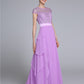 Sheath / Column Mother of the Bride Dress See Through Jewel Neck Floor Length Chiffon Short Sleeve