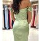 Mermaid / Trumpet Prom Dresses Minimalist Dress Cocktail Party Tea Length Sleeveless Sweetheart Charmeuse Backless with Pleats