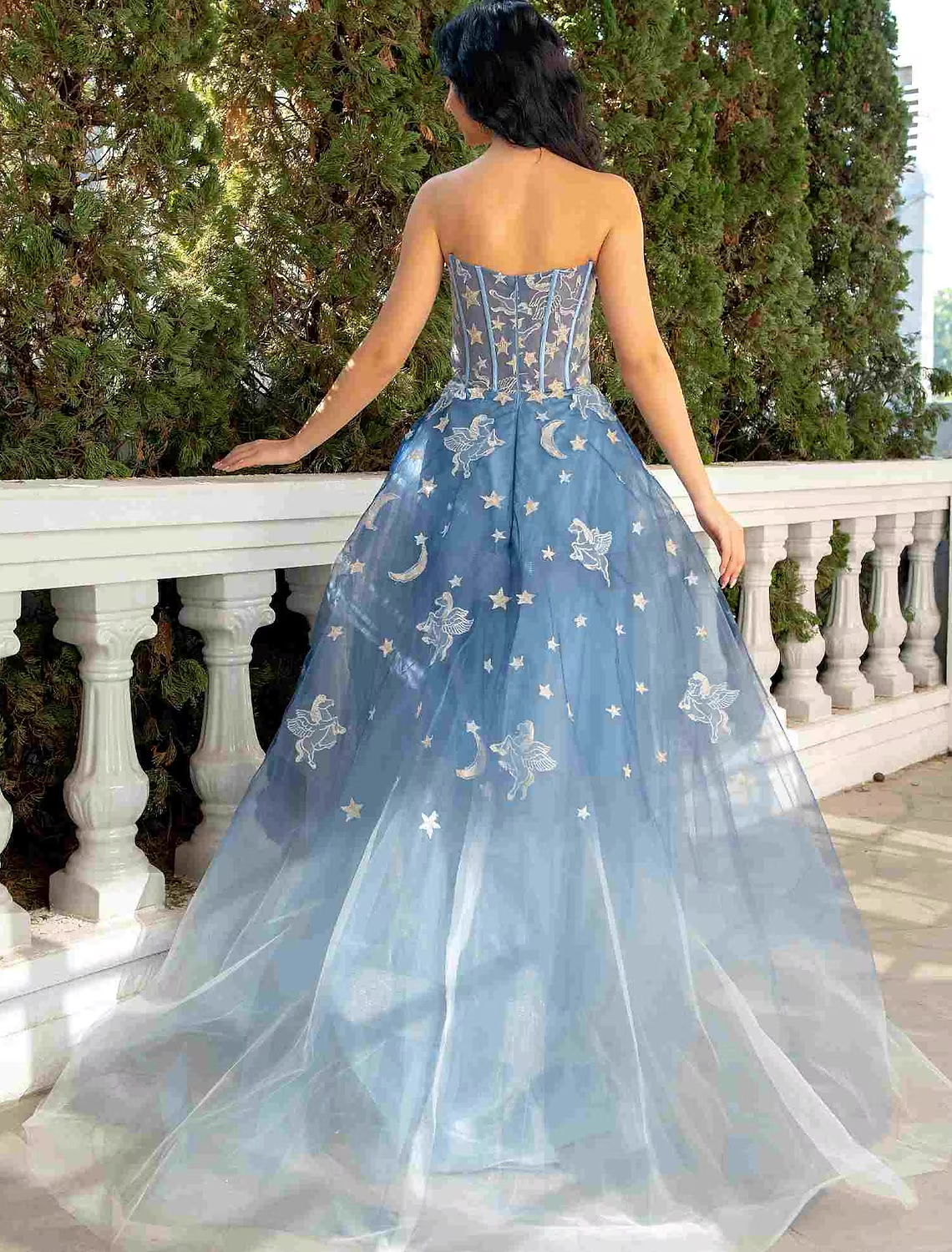 Ball Gown Prom Dresses Luxurious Dress Wedding Party Court Train Sleeveless Strapless Lace with Sequin