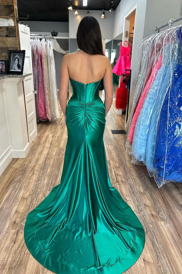 Sweetheart Satin Mermaid Long Prom Dress Off Shoulder Sexy