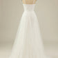 A Line Spaghetti Straps Tulle Party Dress Long Wedding Dress