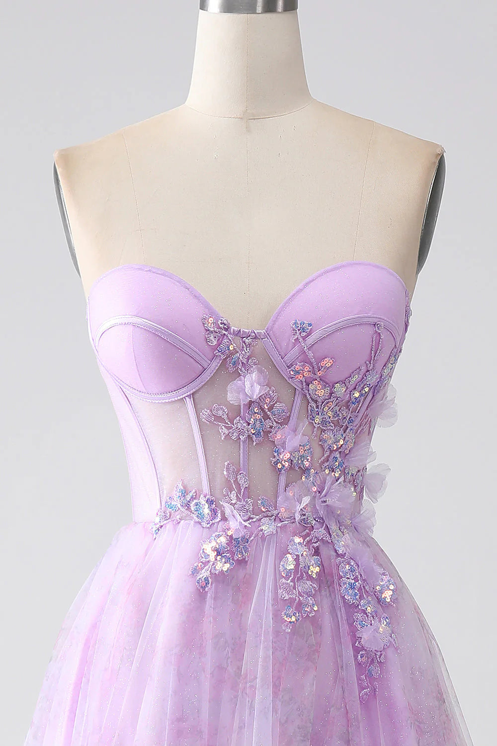 Strapless Corset Prom Dress with Beading Off Shoulder Long