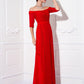 Sheath / Column Minimalist Dress Wedding Guest Sweep / Brush Train Half Sleeve Off Shoulder Chiffon