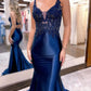 Mermaid Straps Neck Back Long Prom Dress Sexy