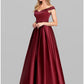 Ball Gown Elegant Quinceanera Prom Birthday Dress Off Shoulder Short Sleeve Floor Length Satin