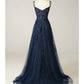 A-Line Prom Dresses See Through Dress Formal Sweep / Brush Train Sleeveless Sweetheart Tulle Backless with Beading Slit