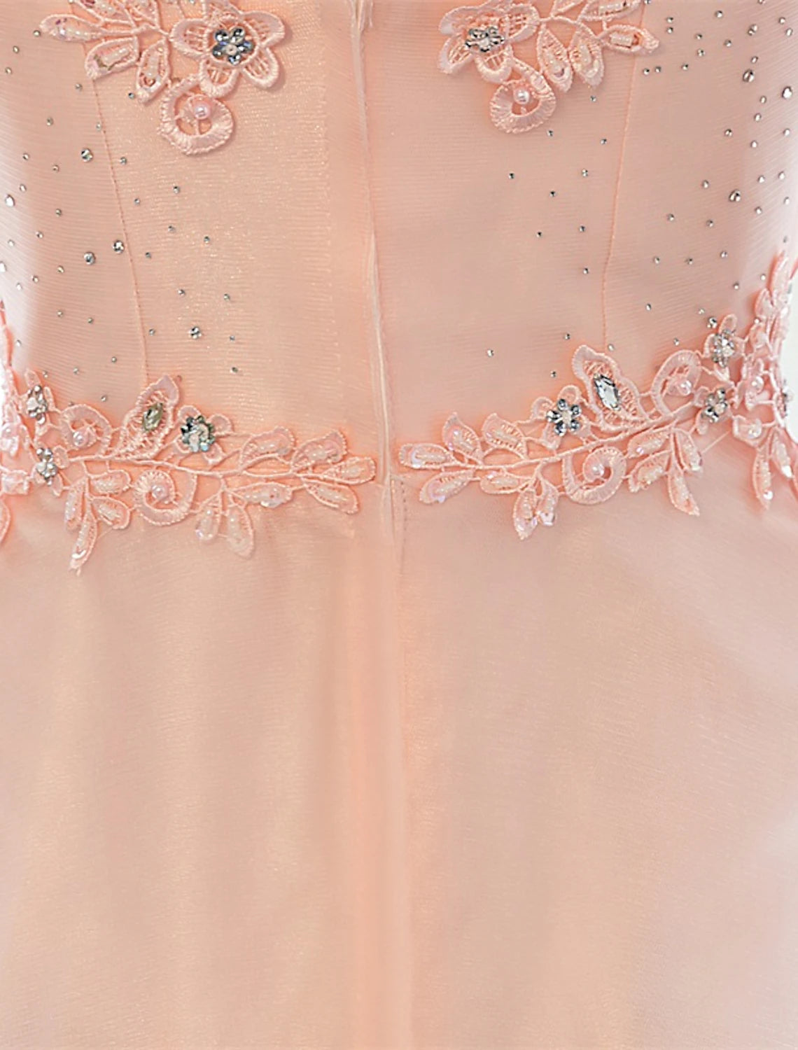 A Line Long Prom Dress Elegant Sleeveless Floor Length Wedding Guest Dress with Appliques