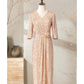 Sheath / Column Cocktail Dresses Sparkle & Shine Dress Wedding Party Floor Length Half Sleeve V Neck Sequined with Sequin