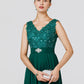 A-Line Elegant Dress Wedding Guest Formal Evening Floor Length Sleeveless V Neck Chiffon V Back with Sash / Ribbon