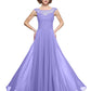 A-Line Mother of the Bride Dress Elegant Jewel Neck Ankle Length Chiffon Lace Sleeveless