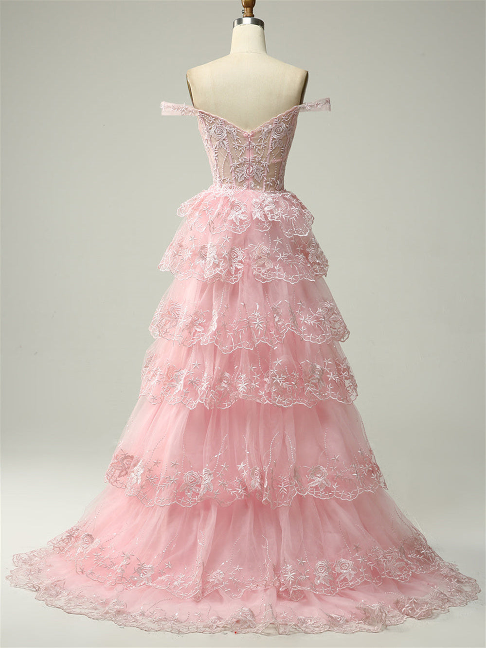 A-Line/Princess Sweetheart Off The Shoulder Sleeveless Floor-Length Evening Dress With Sequins Pink