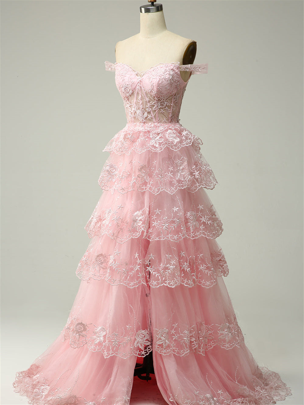 A-Line/Princess Sweetheart Off The Shoulder Sleeveless Floor-Length Evening Dress With Sequins Pink