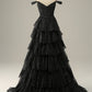 A-Line/Princess Sweetheart Off The Shoulder Sleeveless Floor-Length Evening Dress With Sequins Beautiful