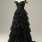 A-Line/Princess Sweetheart Off The Shoulder Sleeveless Floor-Length Evening Dress With Sequins Beautiful