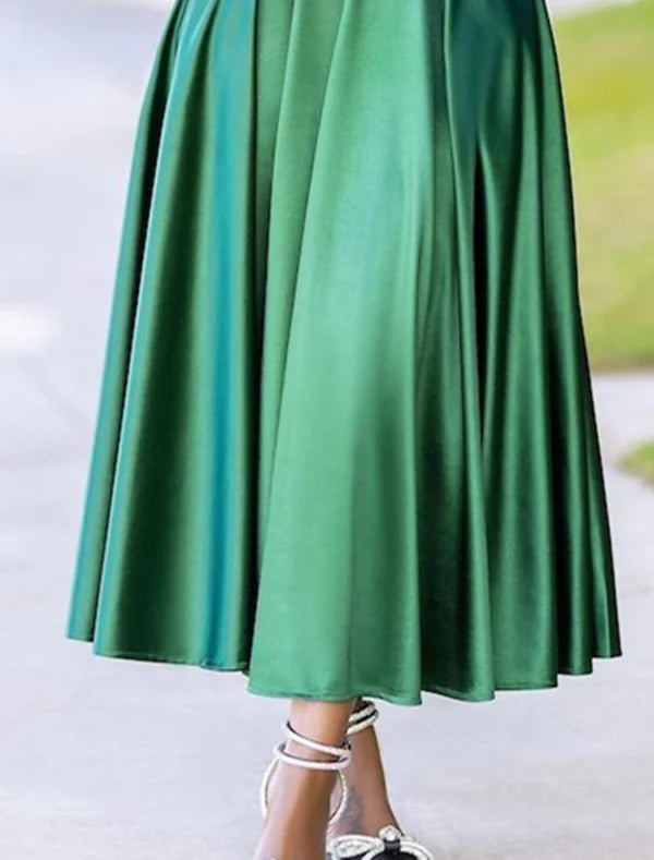 A-Line Cocktail Dresses Plus Size Dress Wedding Guest Party Wear Ankle Length Sleeveless One Shoulder Charmeuse