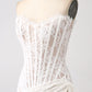 Classy Lace Strapless Corset Short Cocktail Dress with Lace-up Back Off Shoulder Sexy